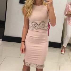 2 Piece Bebe Light Pink Skirt Set